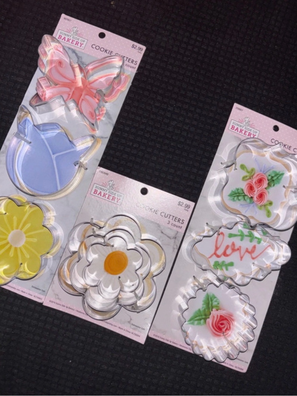 Pink Floral & Pastel Cookie Cutter 3-Pack